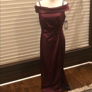 Beautiful satin burgundy maxi dress